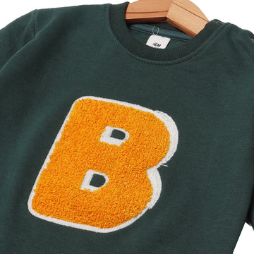GREEN "B" EMBROIDERED SWEATSHIRT FOR BOYS